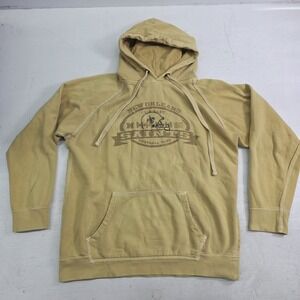 New Orleans Saints NFL Football Reebok Distressed Yellow Gold Hoodie Mens M EUC